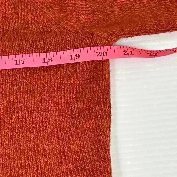 Denim Moves Womens Med Red Sweater Turtle Neck Floral Embroidery Fringe Hem - Picture 5 of 11